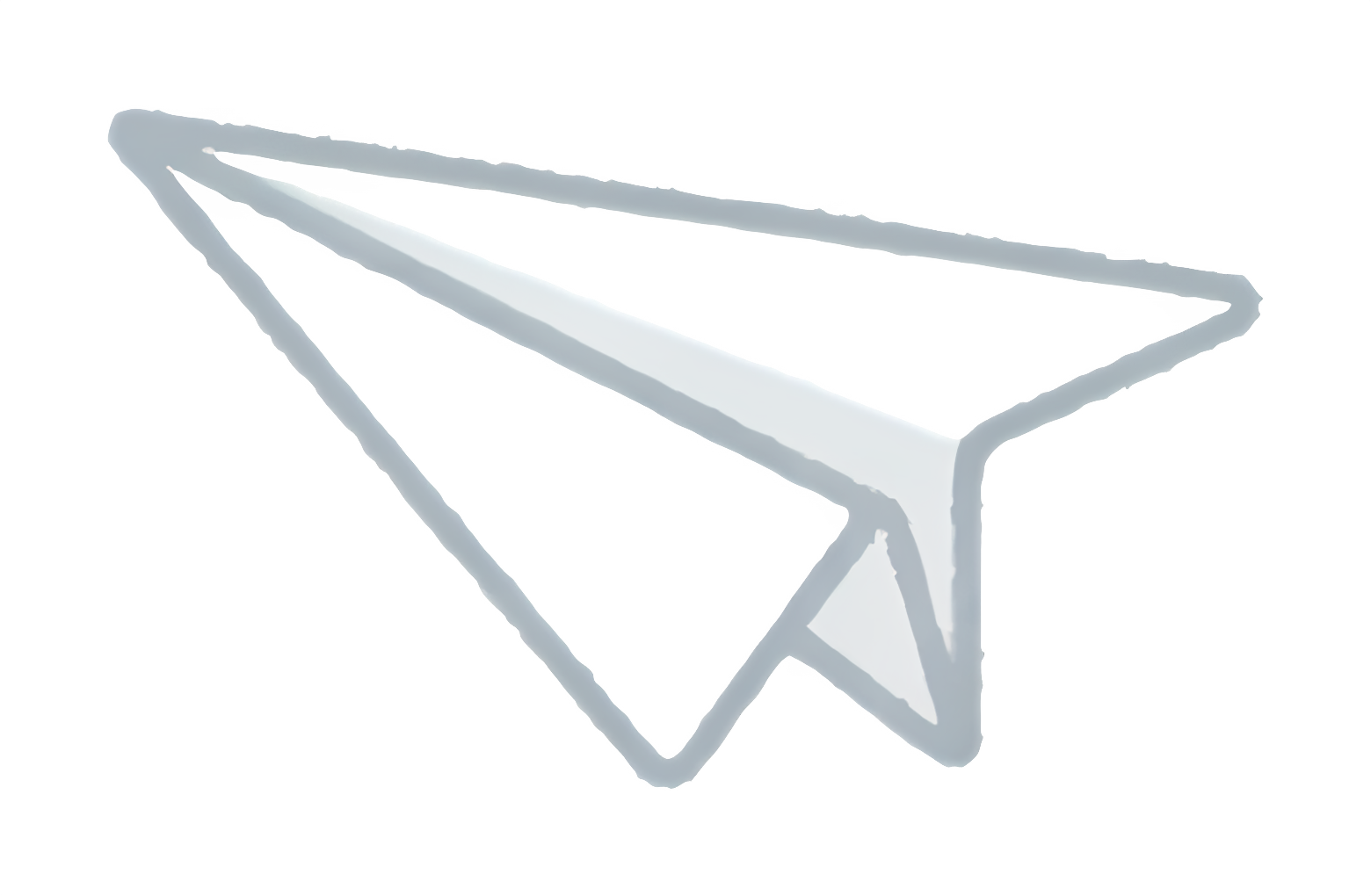 White paper airplane with black tips floating Clipart