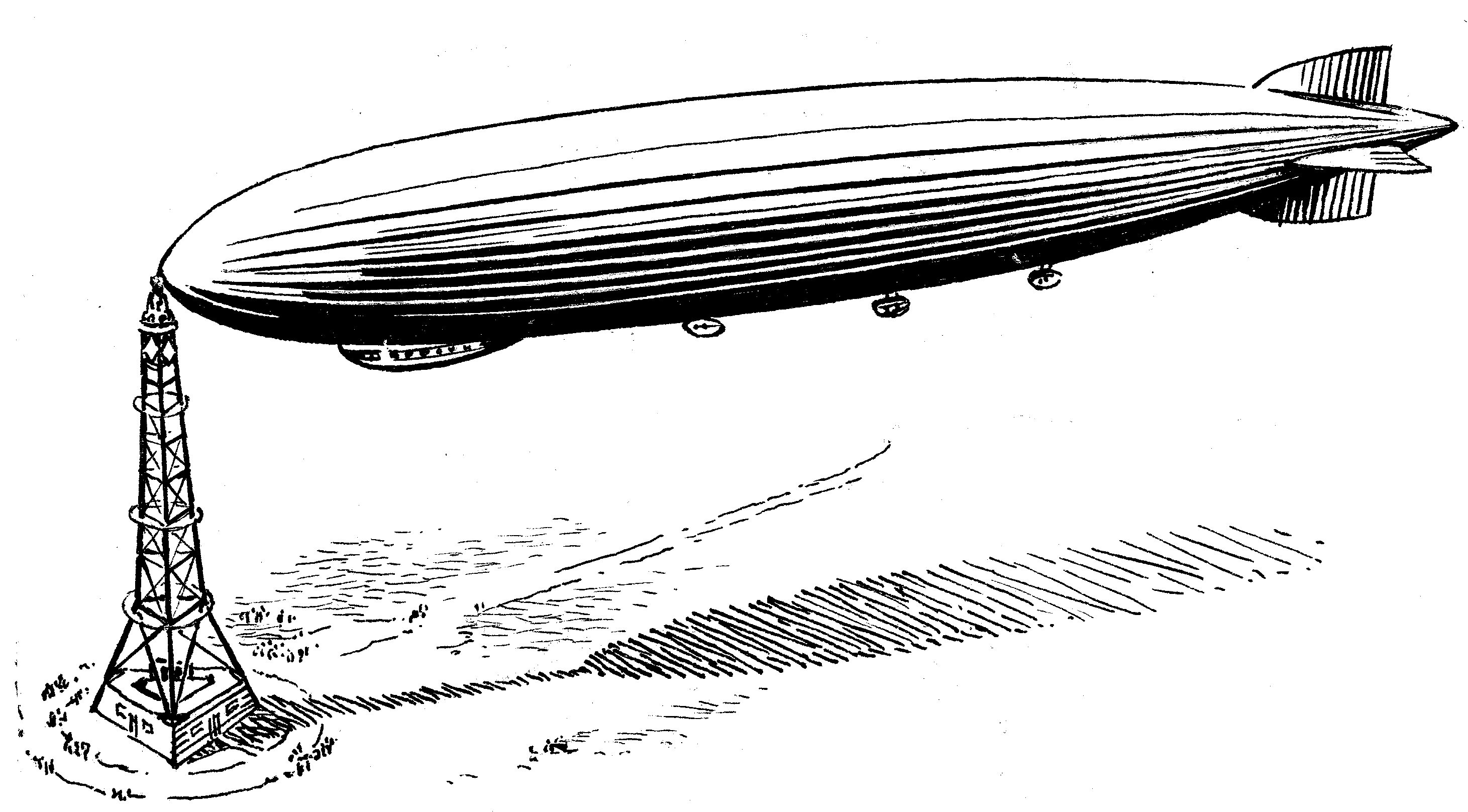 Zeppelin Line Art Clipart