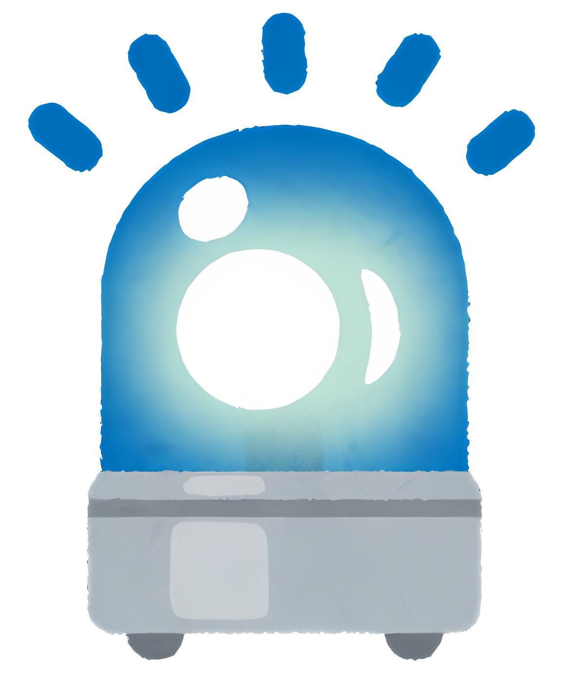 Blue police siren flashing with light on top Clipart