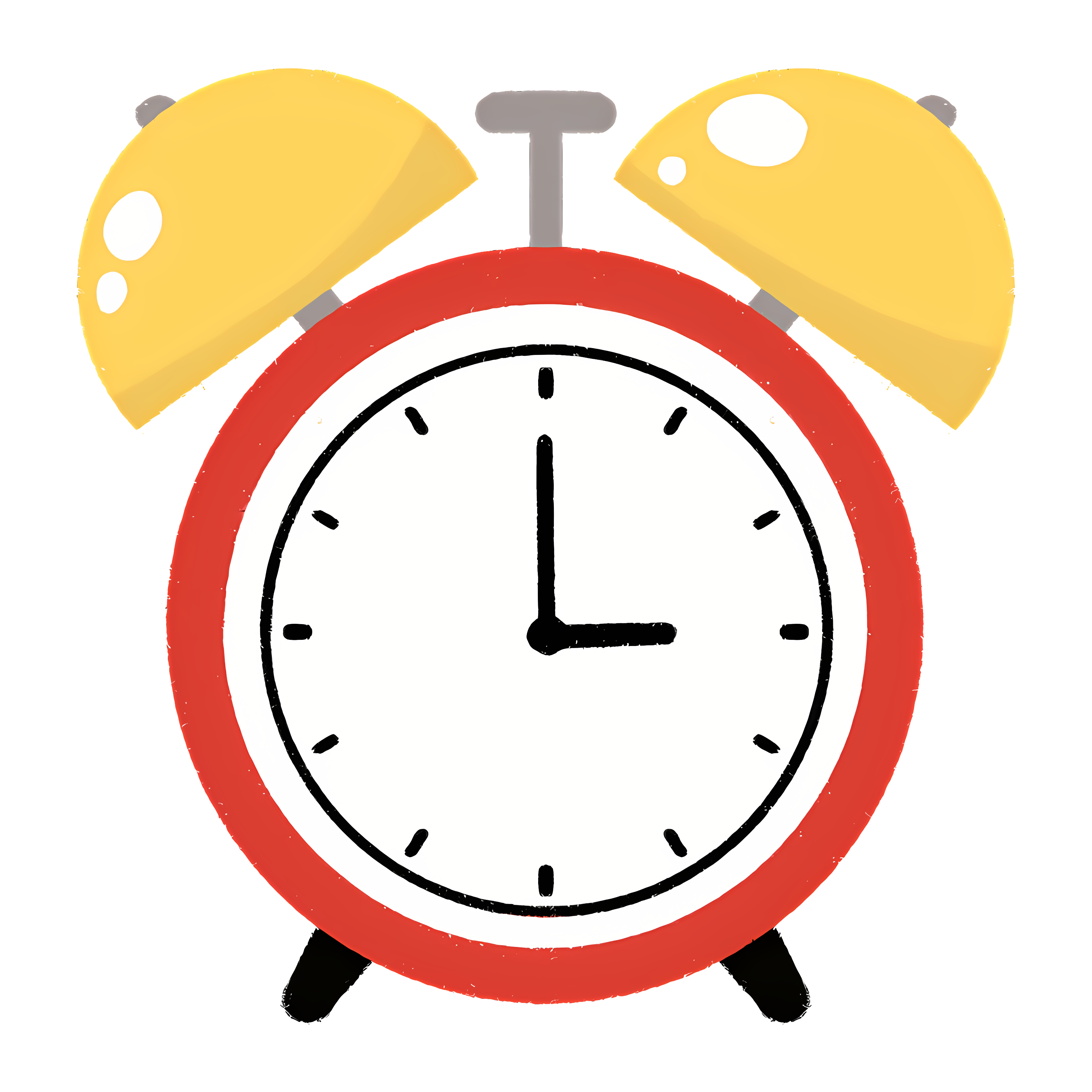 Yellow and red alarm clock on black background Clipart