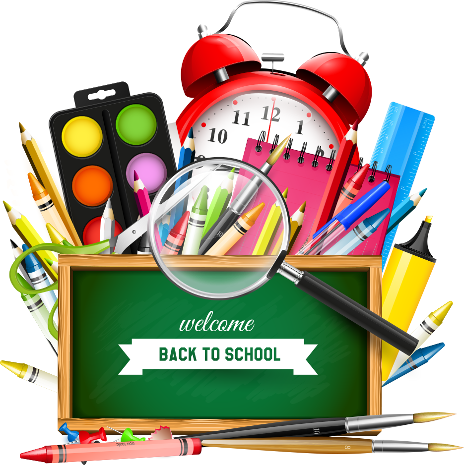 School Supplies Cartoon Clipart