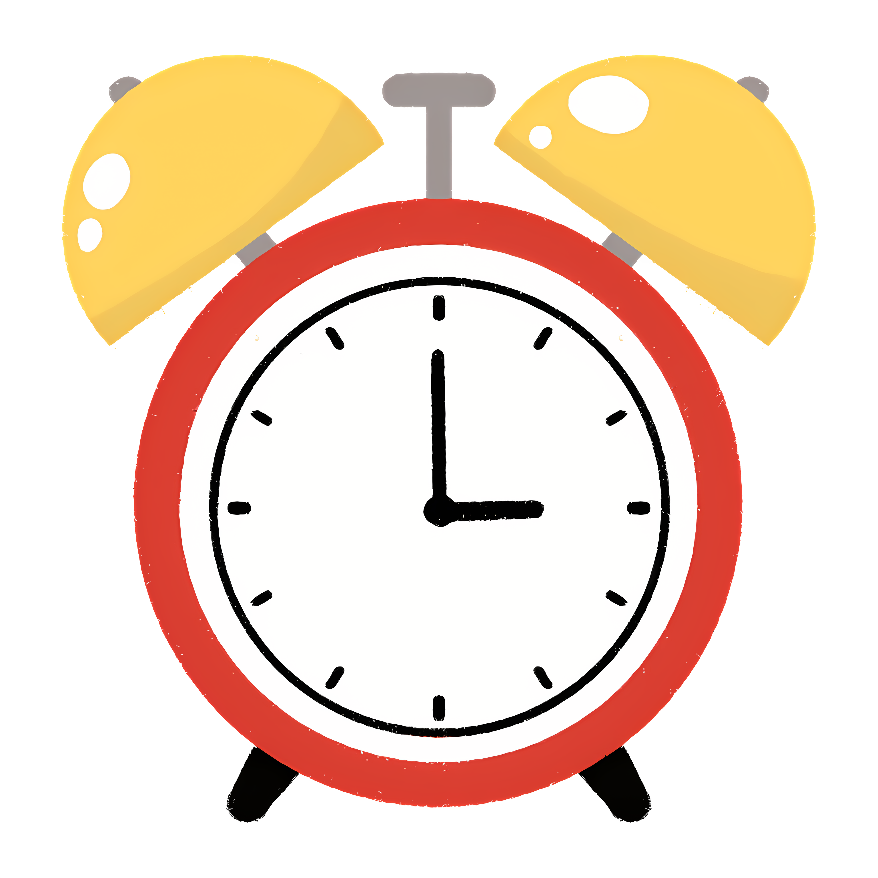 Vintage alarm clock with red face and bells Clipart
