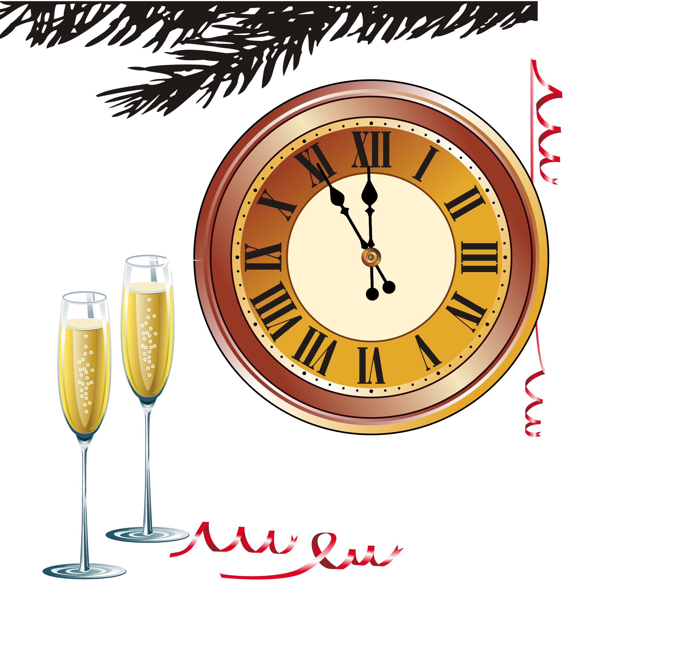 New Year Clock Clipart