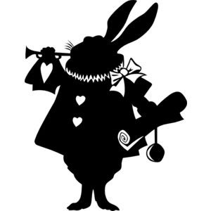 Alice In Wonderland And Silhouette On Clipart