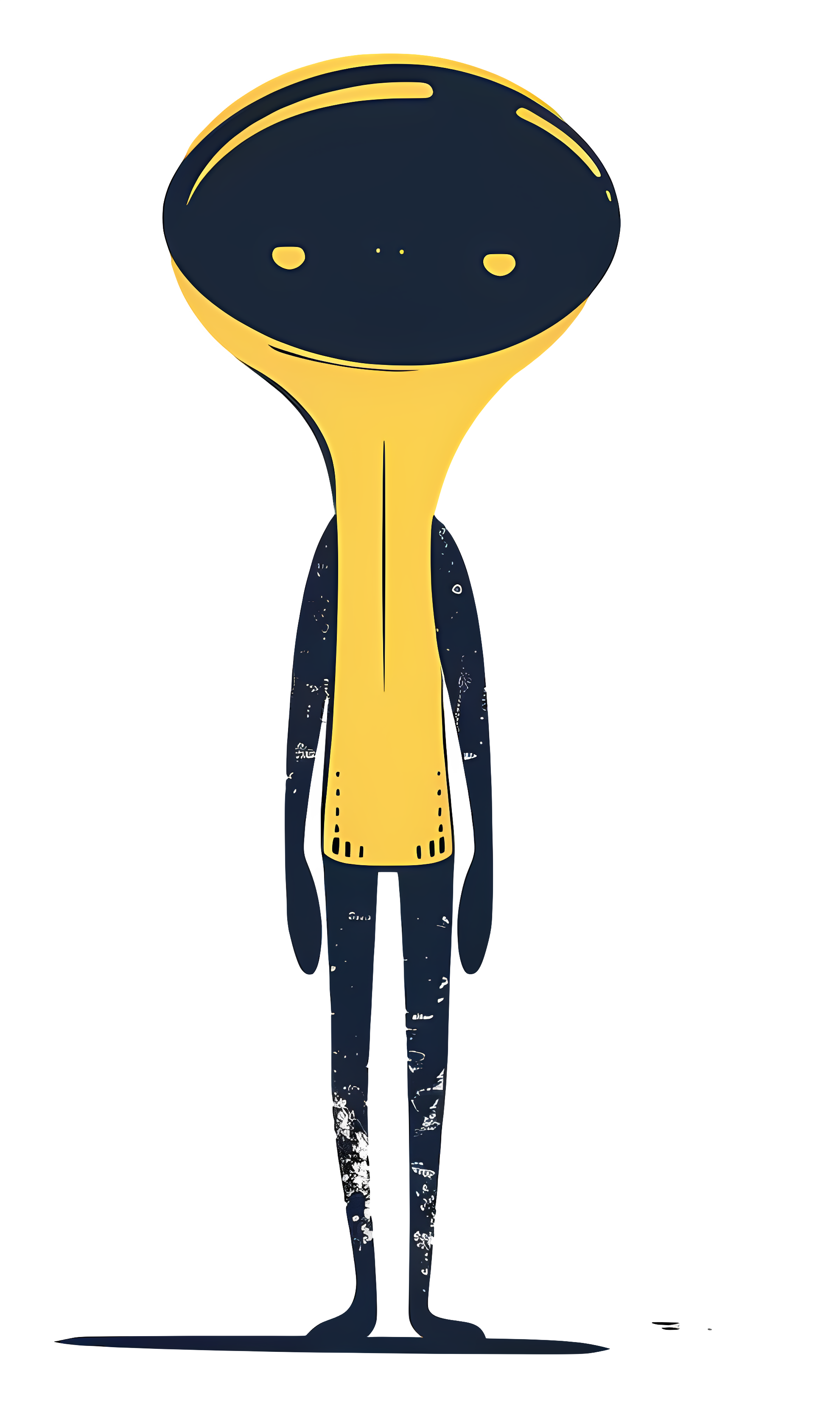 Person with outstretched arms and alien face portrait Clipart