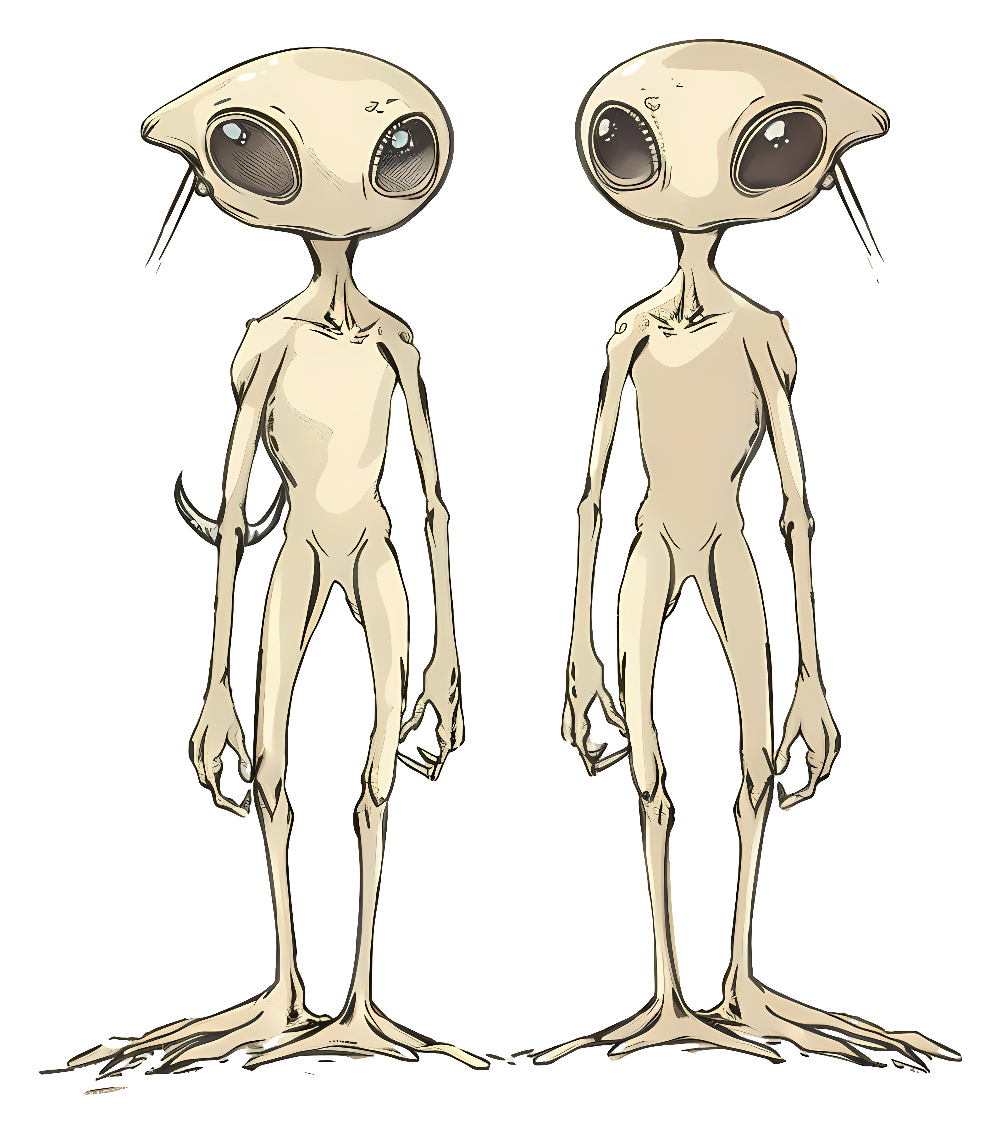 Two alien creatures with unique features Clipart