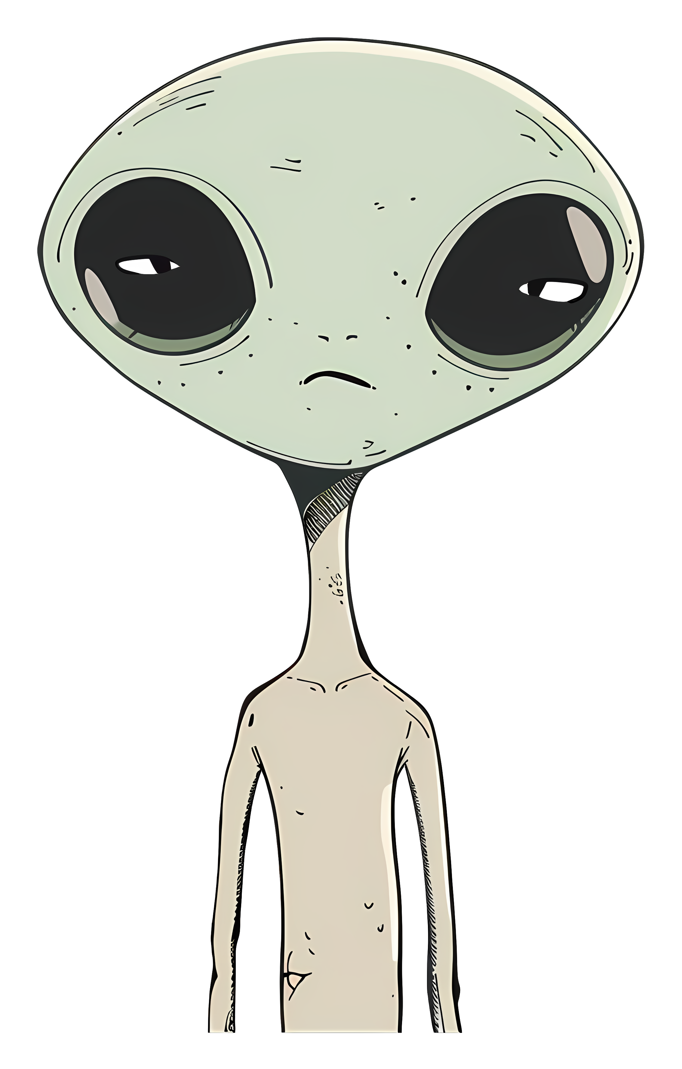 Green-skinned humanoid alien in cloak Clipart