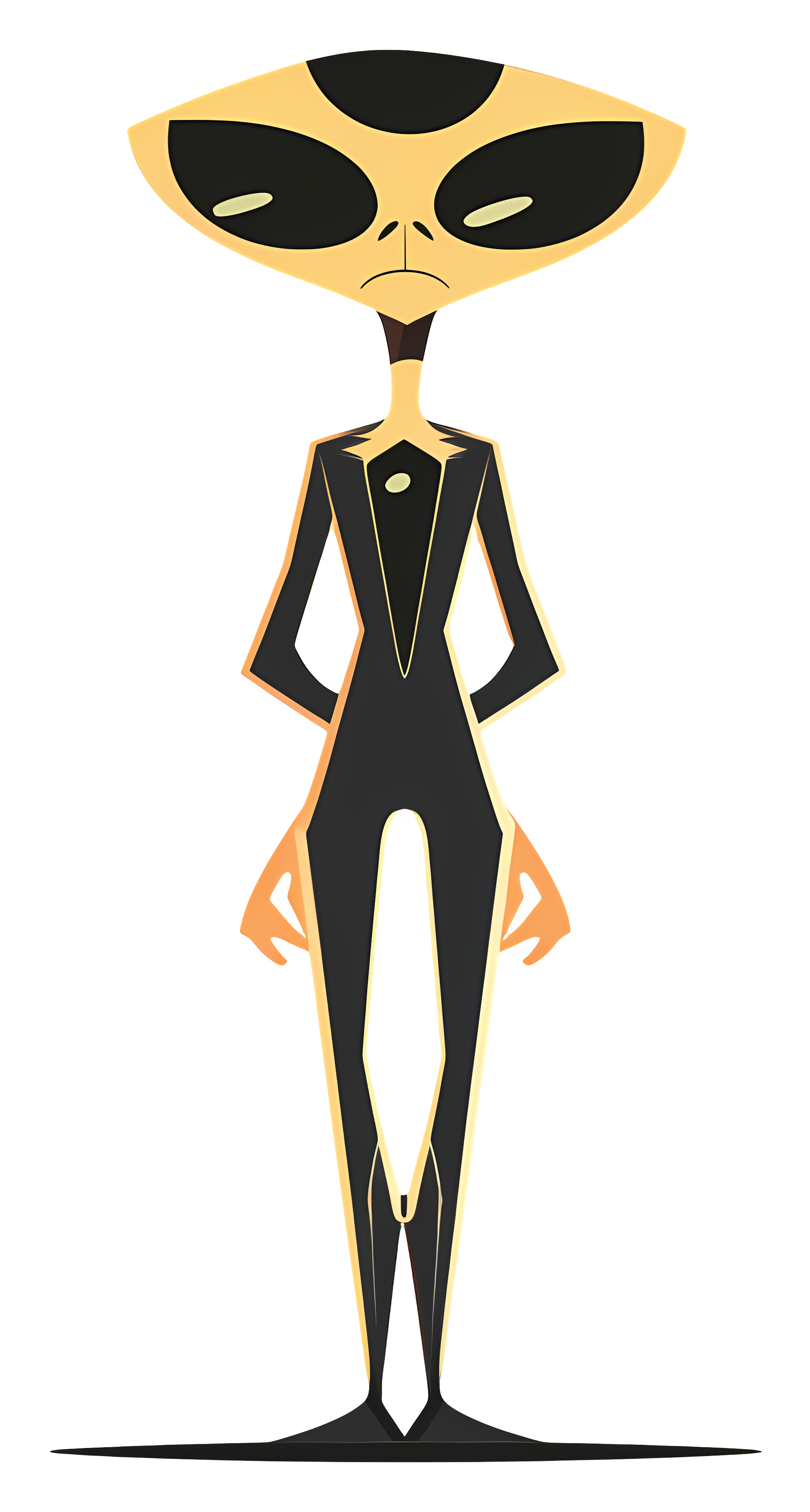 Alien in black suit with sunglasses Clipart