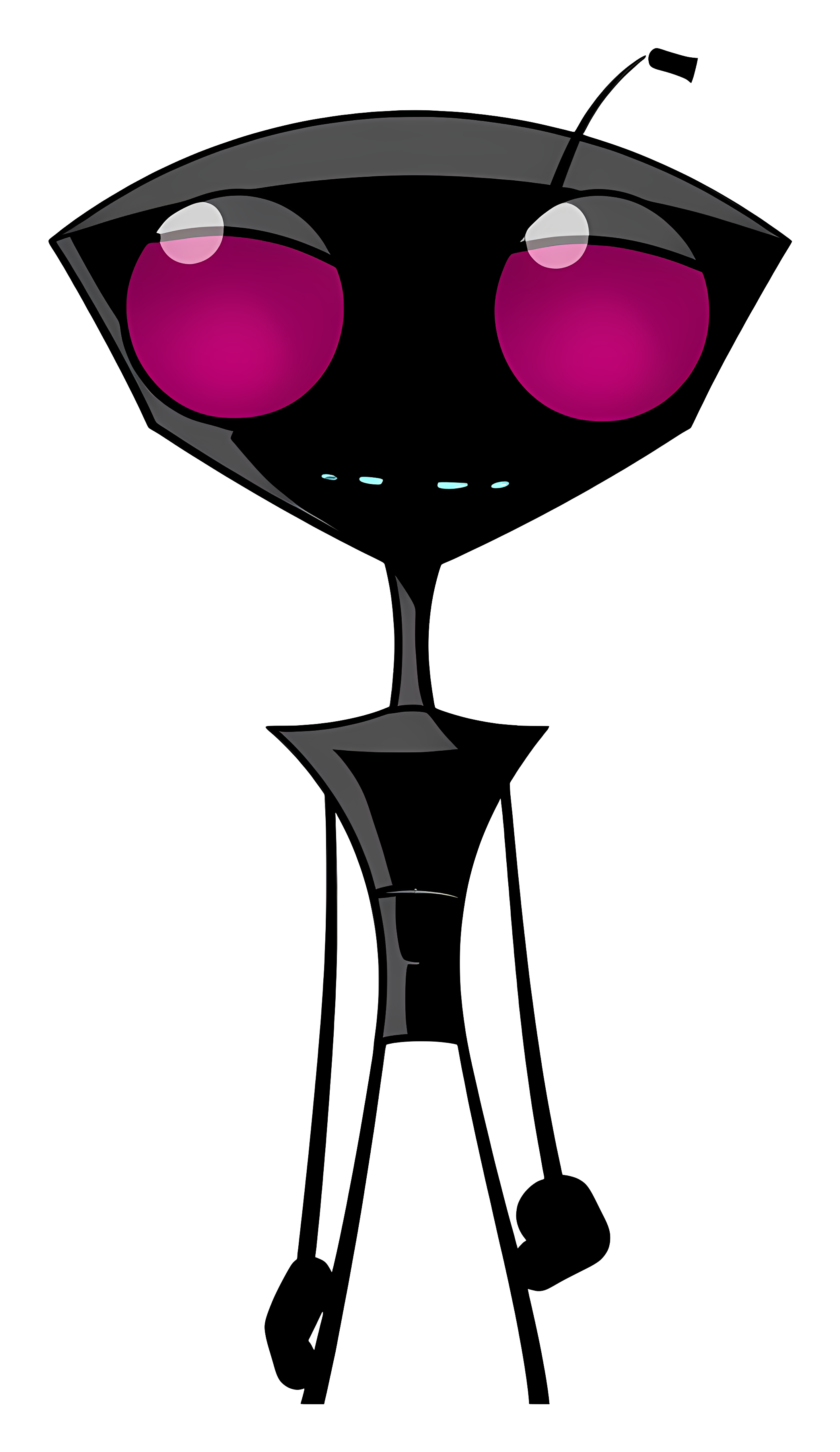 Alien in black suit with pink eyes Clipart