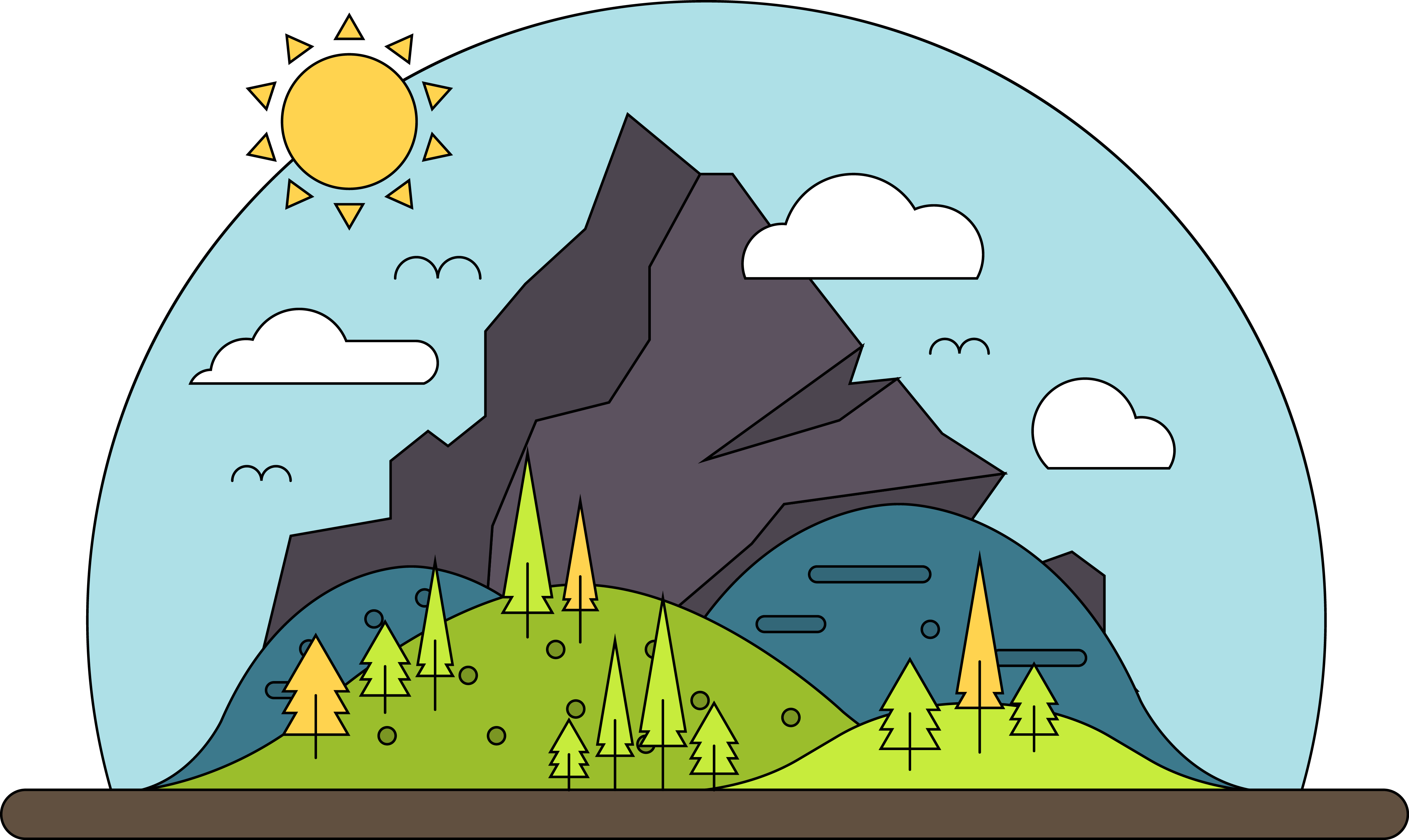 Cartoon Nature Background Clipart