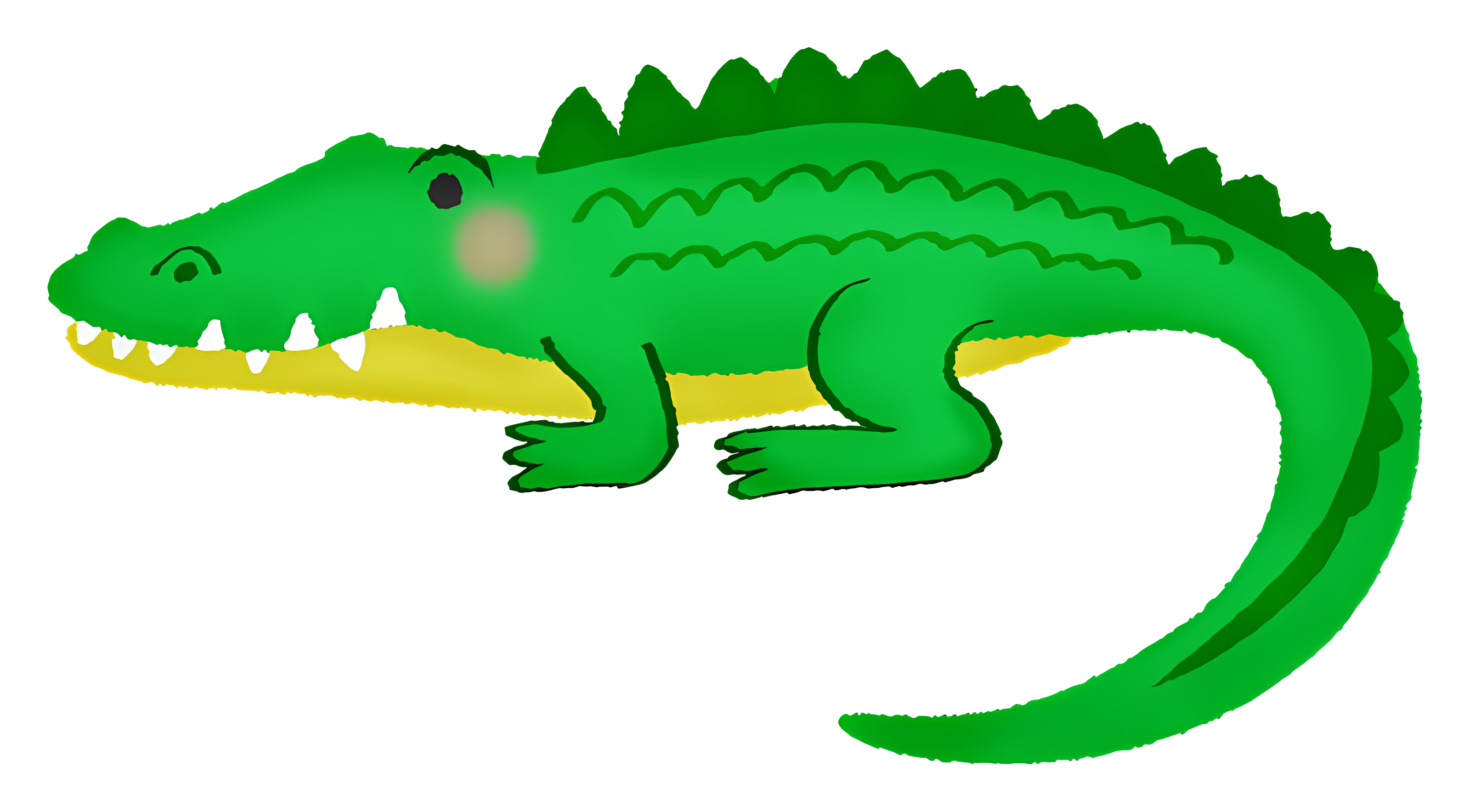 Cartoon alligator with open mouth and fang Clipart
