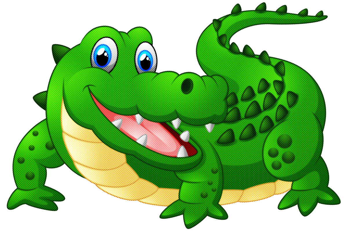 crocodilia crocodile green alligator cartoon Clipart