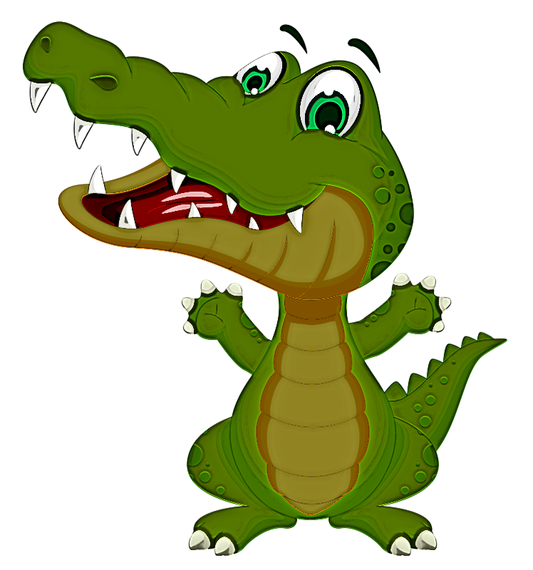 crocodilia crocodile alligator cartoon green Clipart