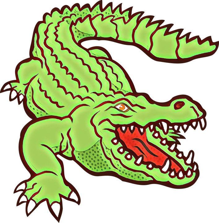 alligator crocodilia crocodile green dragon clip art Clipart