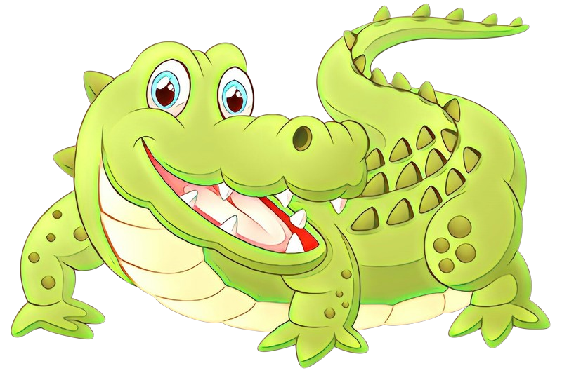 crocodile crocodilia green cartoon reptile Clipart