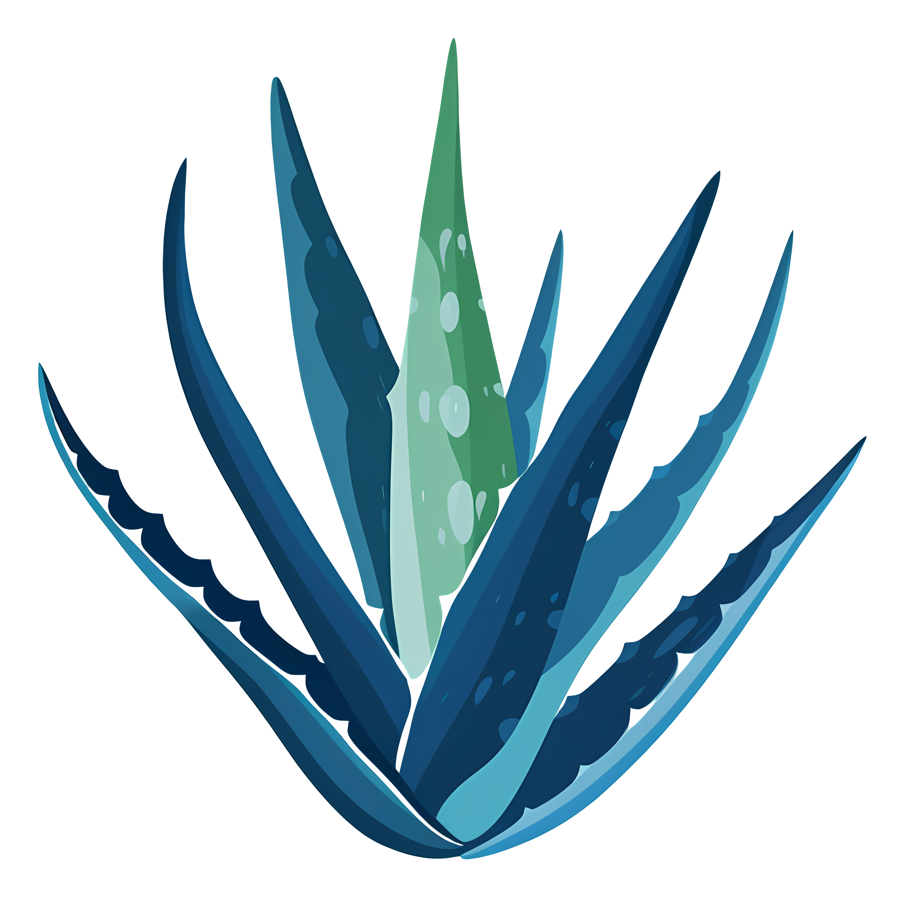 Close-up view of aloe vera with blue flowers Clipart