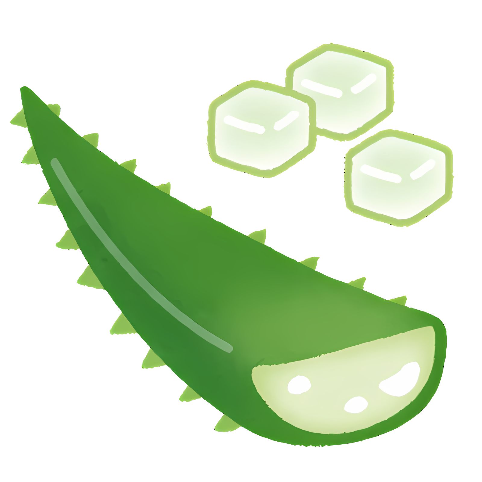 Healthy aloe vera with ice cubes on top Clipart