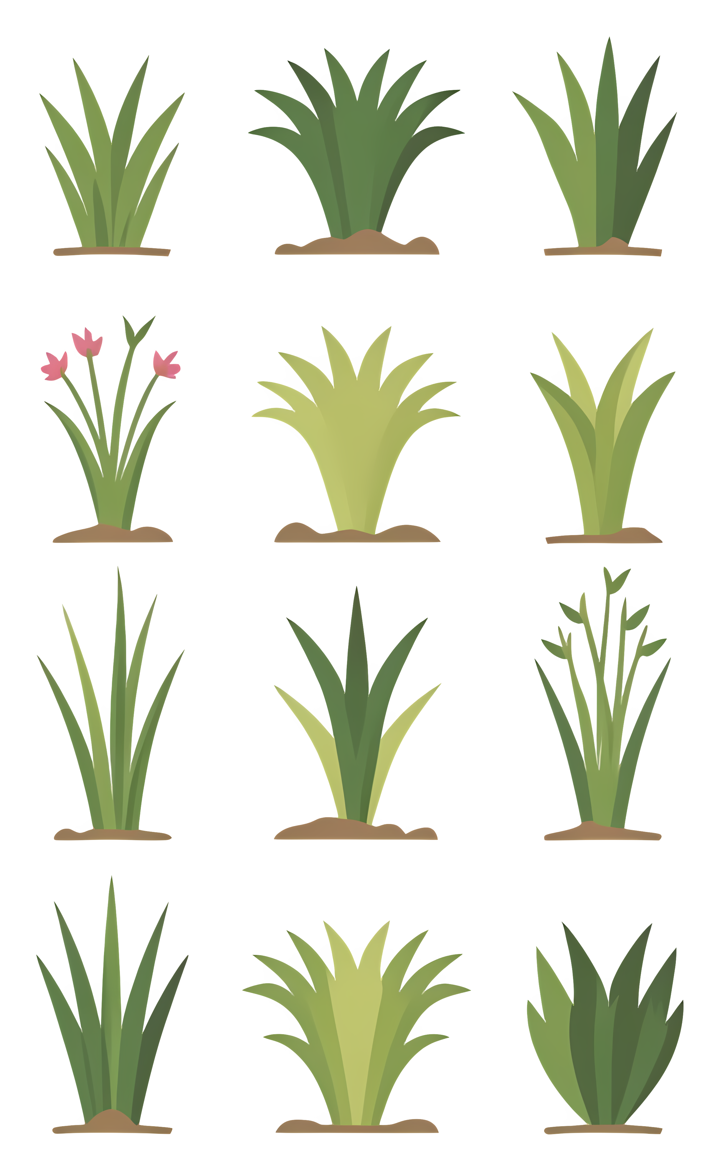 Plants on black background, representing garden or nature Clipart