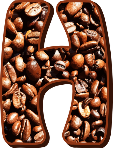 Coffee Beans Typography H Clipart