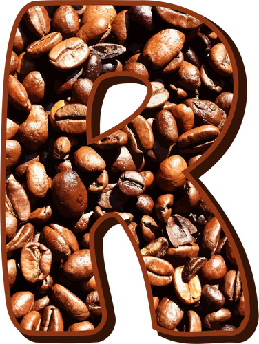 Letter R In Coffee Beans Clipart