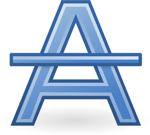 Blue Letter A With Strike Through Clipart