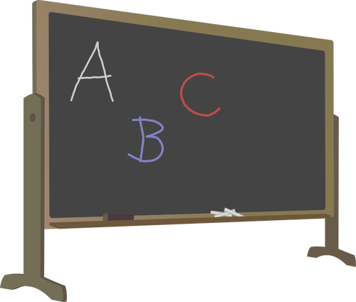 Blackboard With Stand And Letters Clipart