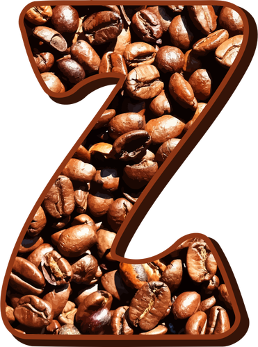 Letter Z With Coffee Beans Clipart