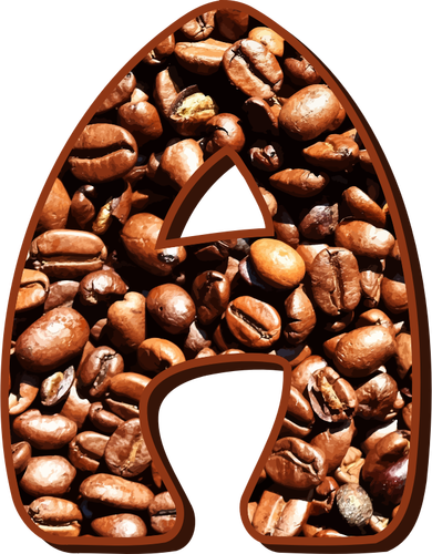 Coffee Beans In Letter A Clipart