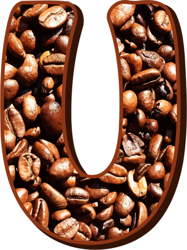 Coffee Beans Typography U Clipart