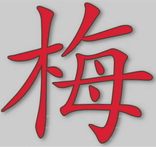 Of Mei Chinese Character Clipart