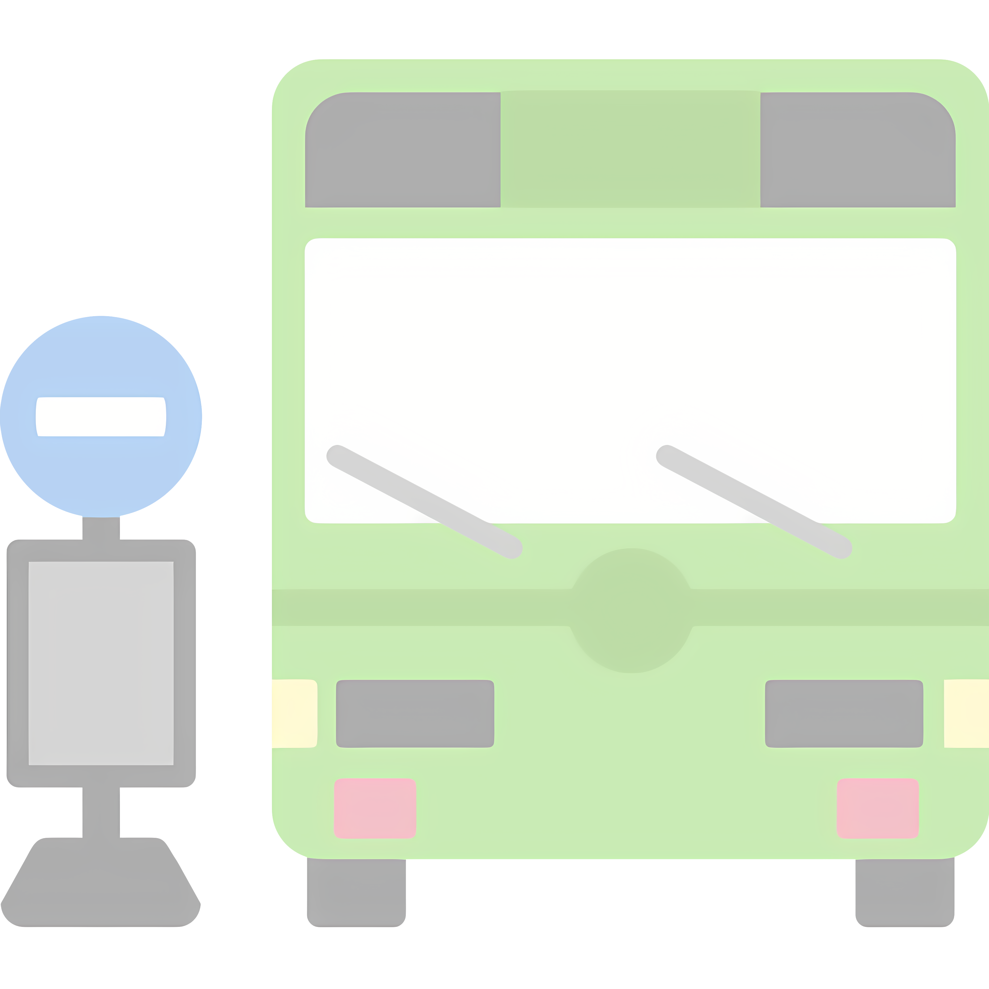 Modern, fuel-efficient city bus with transparent roof Clipart