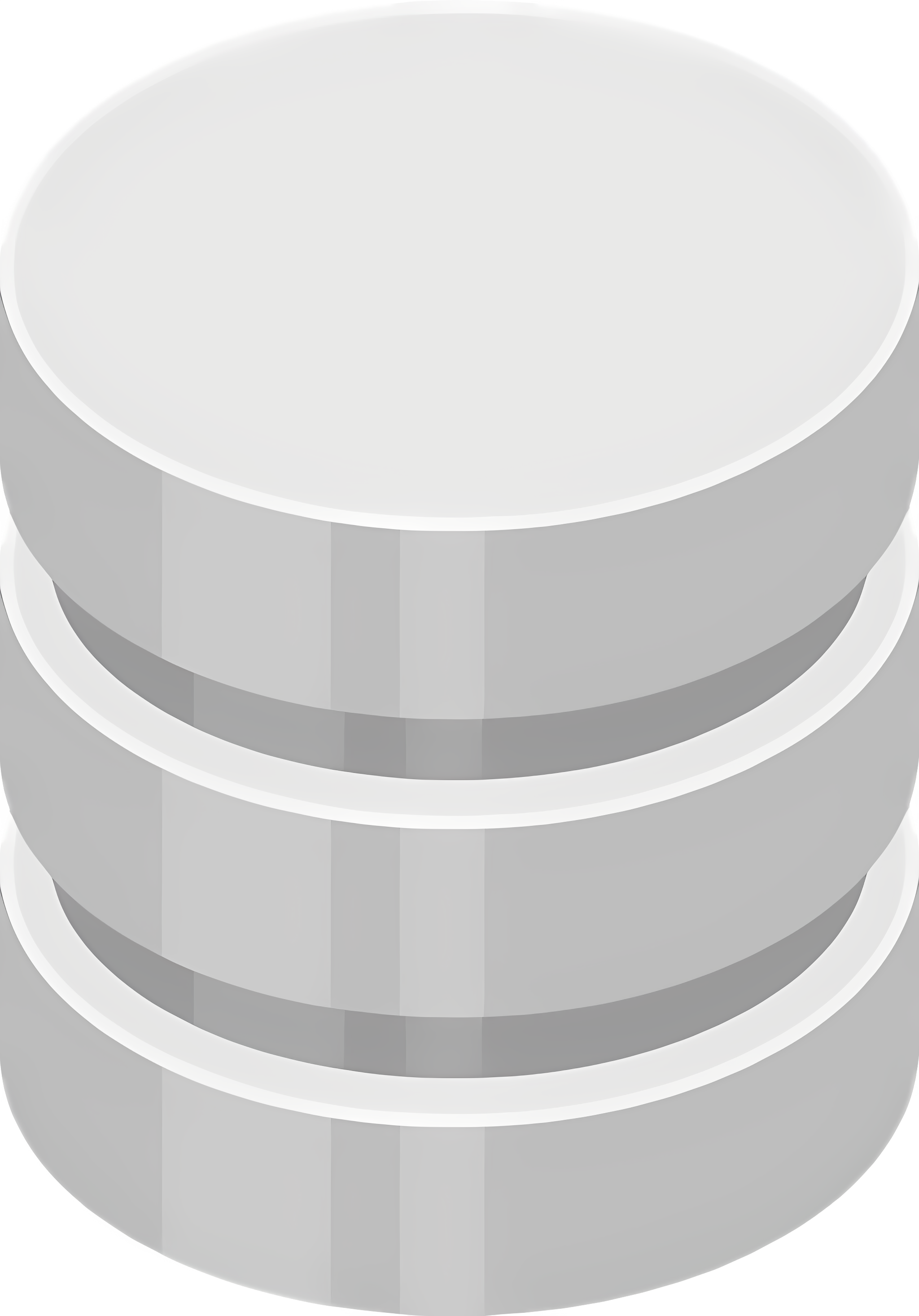 Stacked metal containers with shiny finish, light grey Clipart