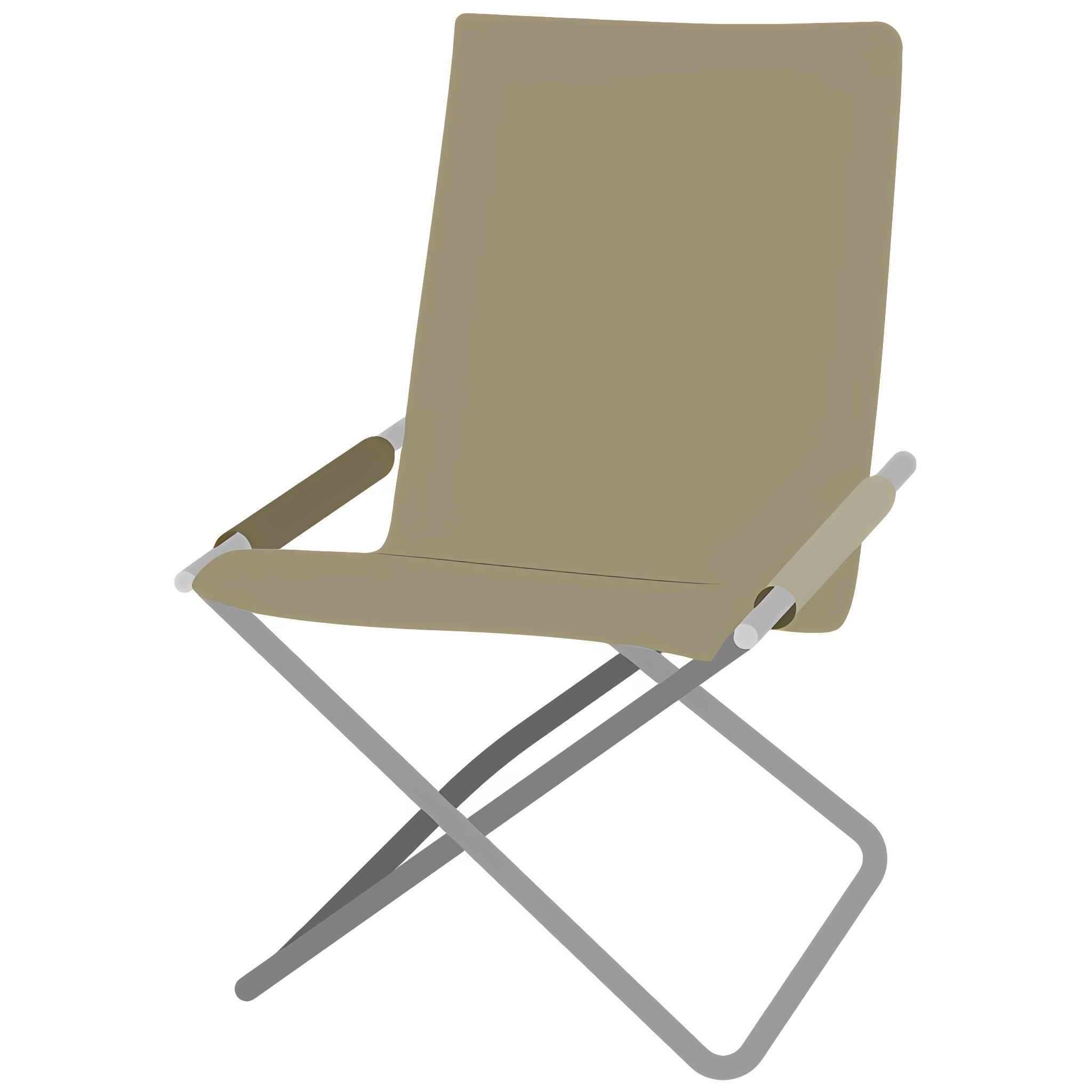 Brown folding chair with flat back and arms Clipart