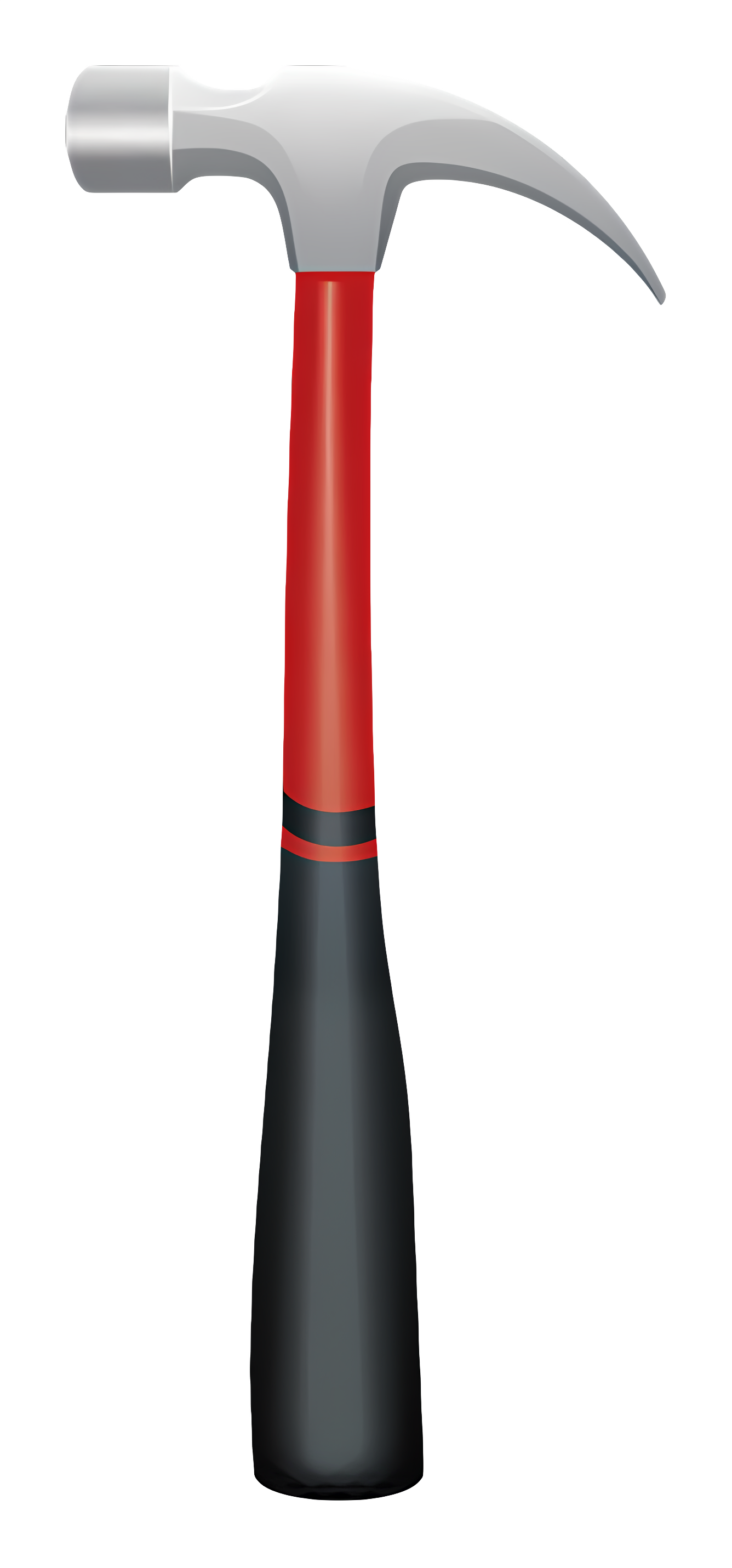 Hammer icon with metal head and red handle Clipart