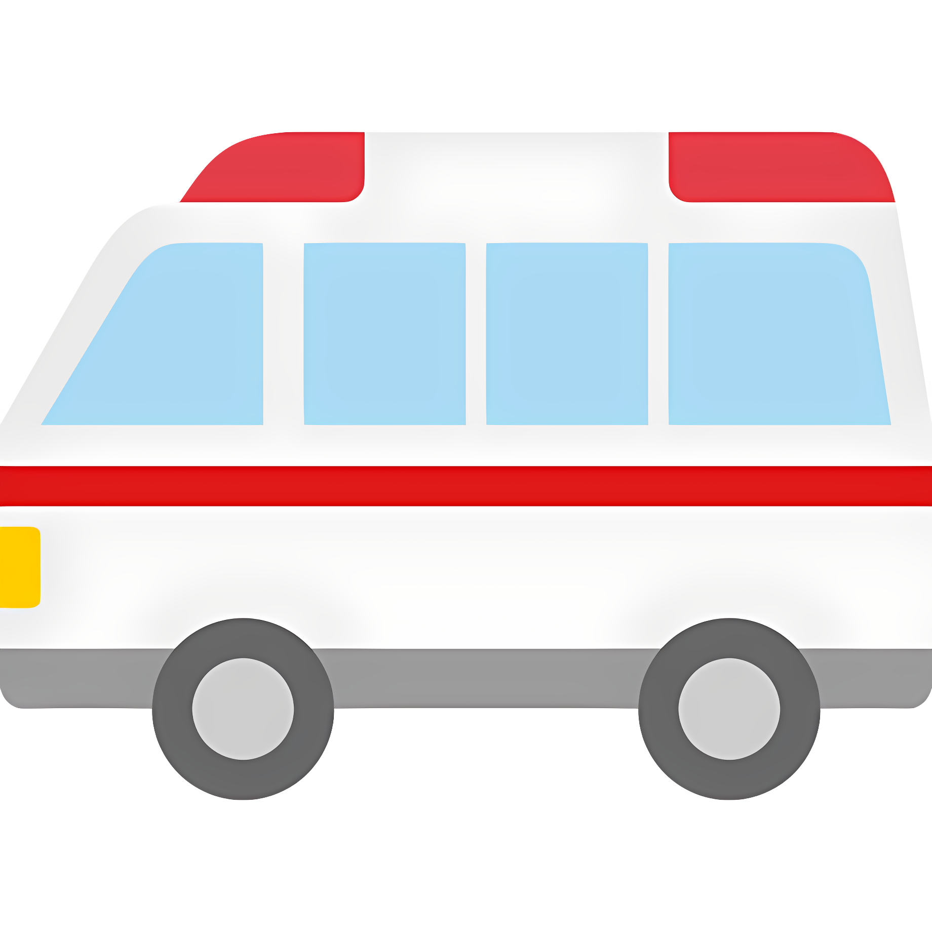 Professional red and white ambulance with open door Clipart