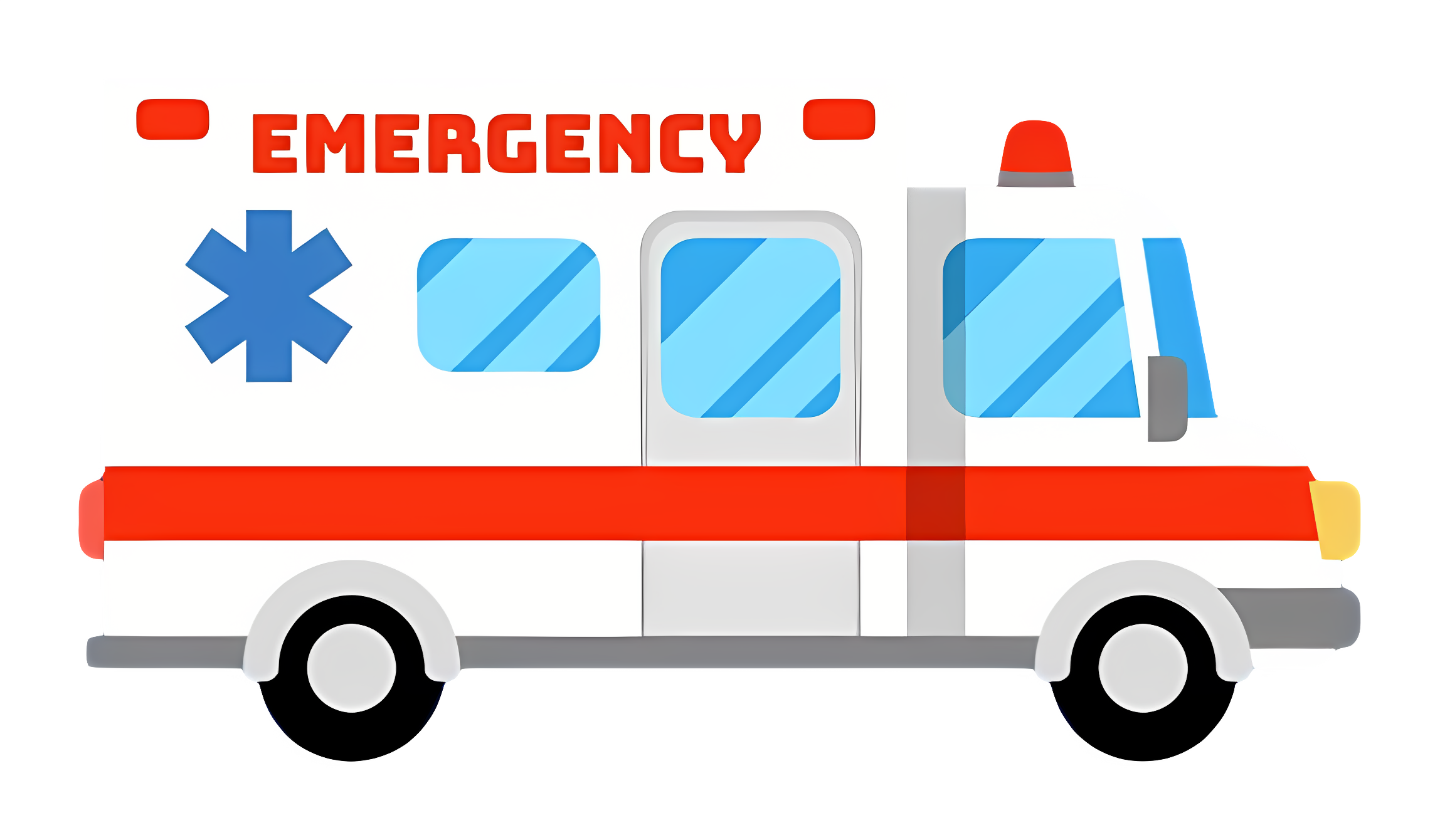 Emergency vehicle with lights and sirens, parked Clipart