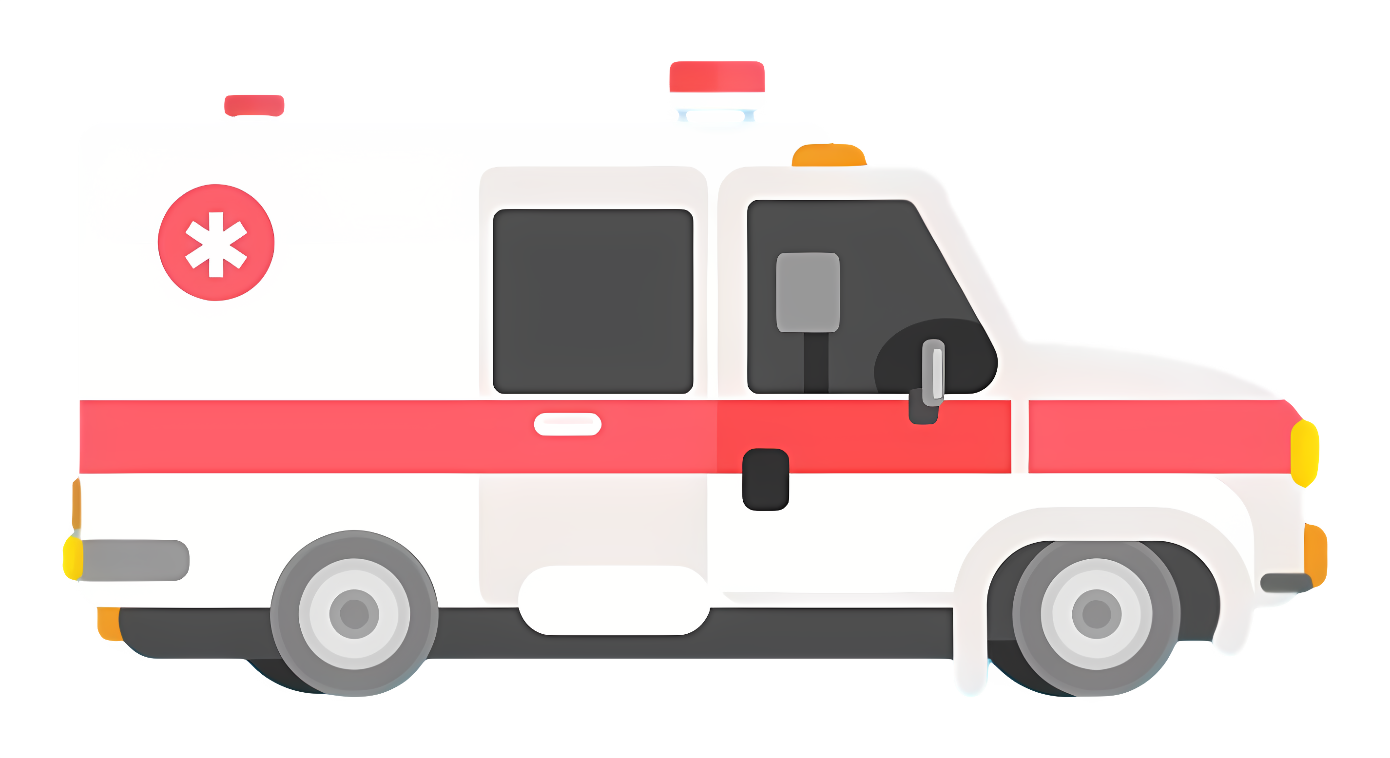 Ambulance with lights and siren, no driver Clipart