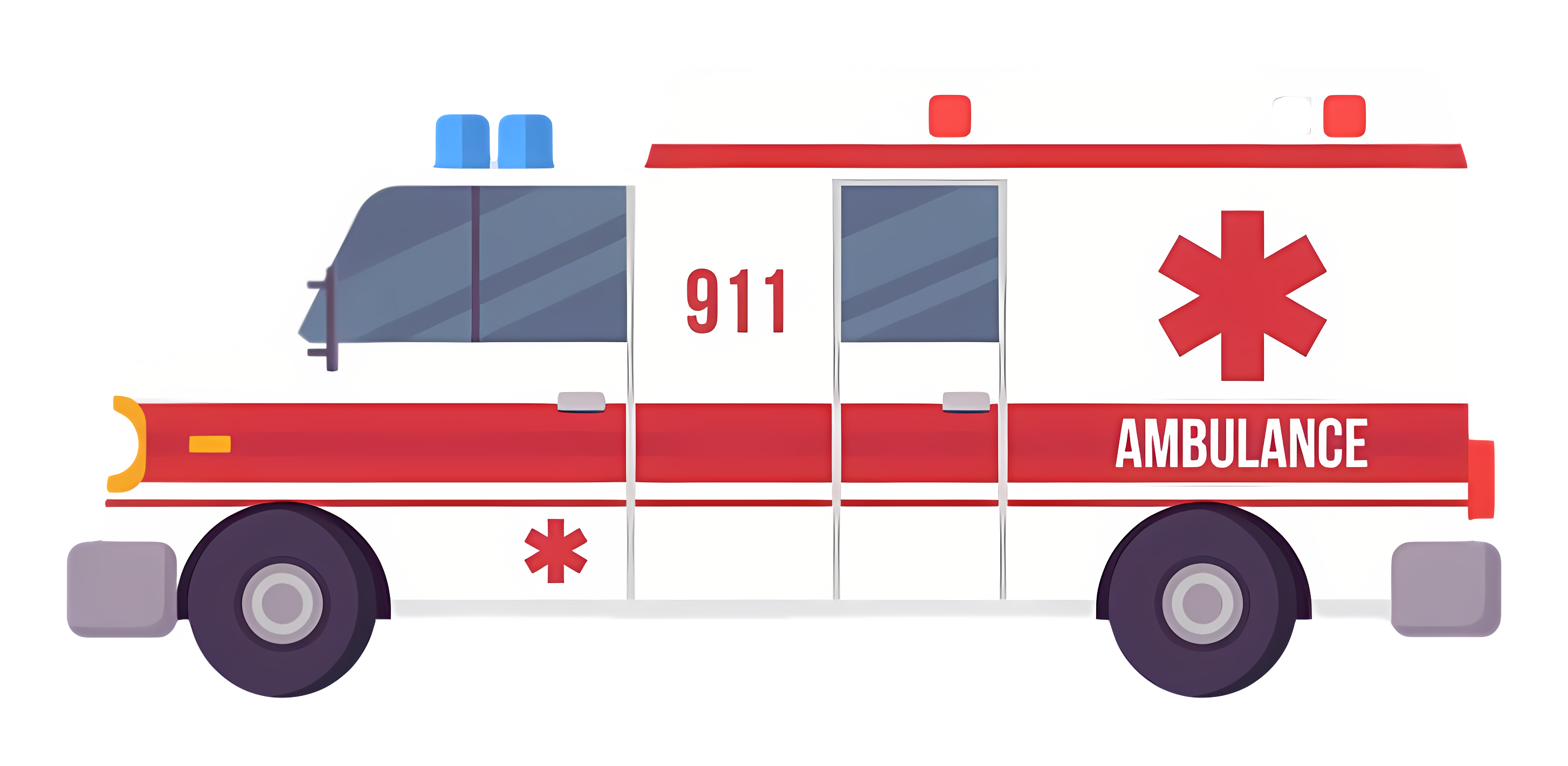 Emergency vehicle with red and white stripes Clipart
