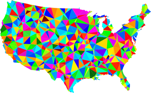 Low Poly Usa Map Clipart
