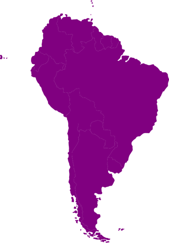 Map Of South-American Continent Clipart