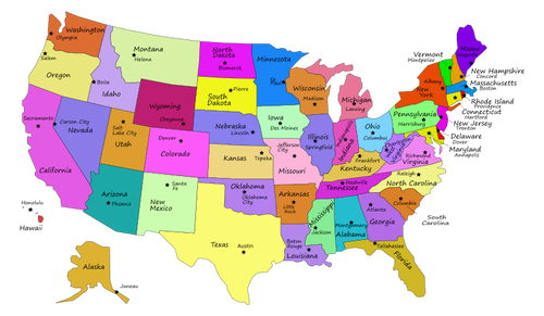 Download United States Map With Capitals Clipart PNG Free | FreePngClipart