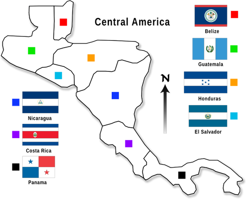Central America Info-Graphic Clipart