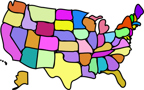 Map Of Usa Without Legend Clipart