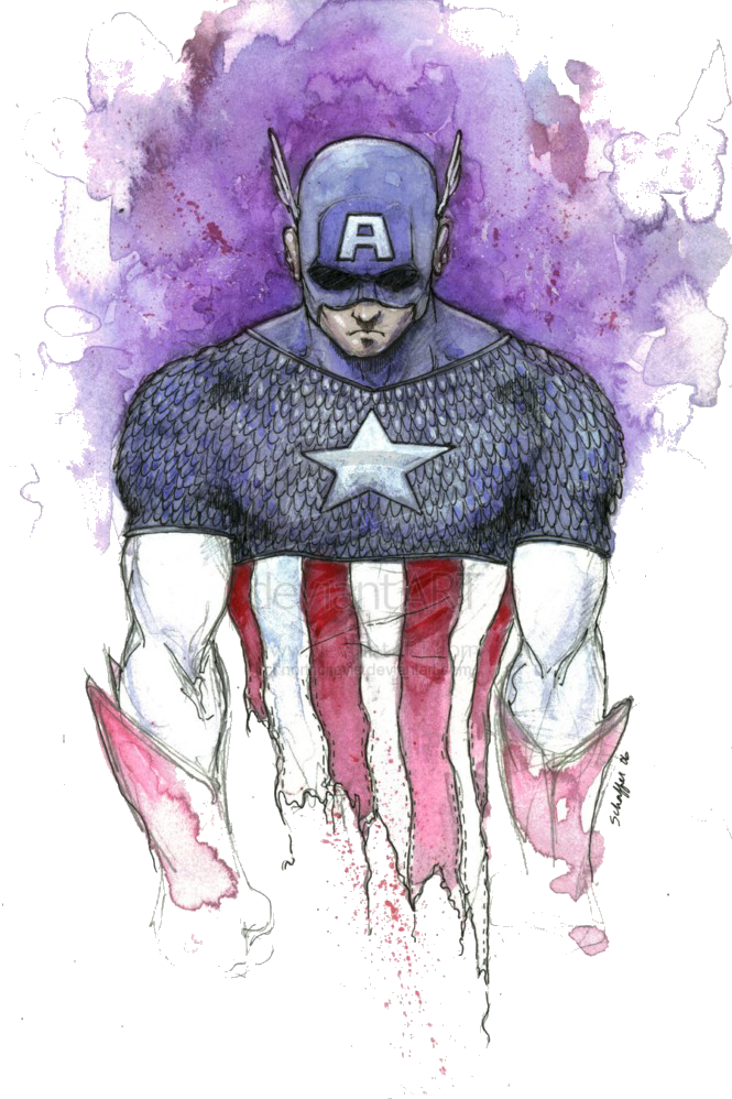 America Art Batman Watercolor Superhero Captain Painting Clipart