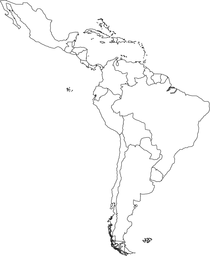 Map Latin Central Blank America South Clipart
