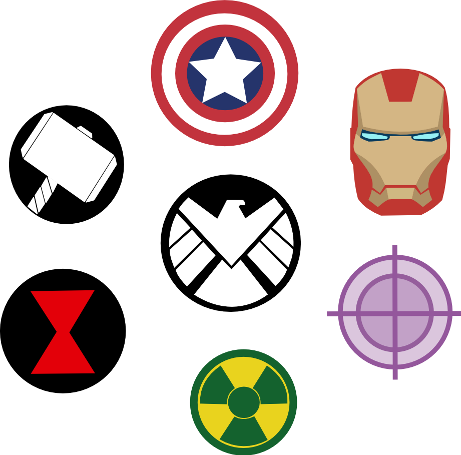 America Clint Barton Hulk Thor Symbols Black Clipart