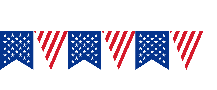 Bunting Pull United Flag Scalable States American Clipart