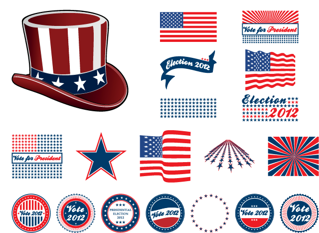 Elements United Of Us States Vector Election Clipart
