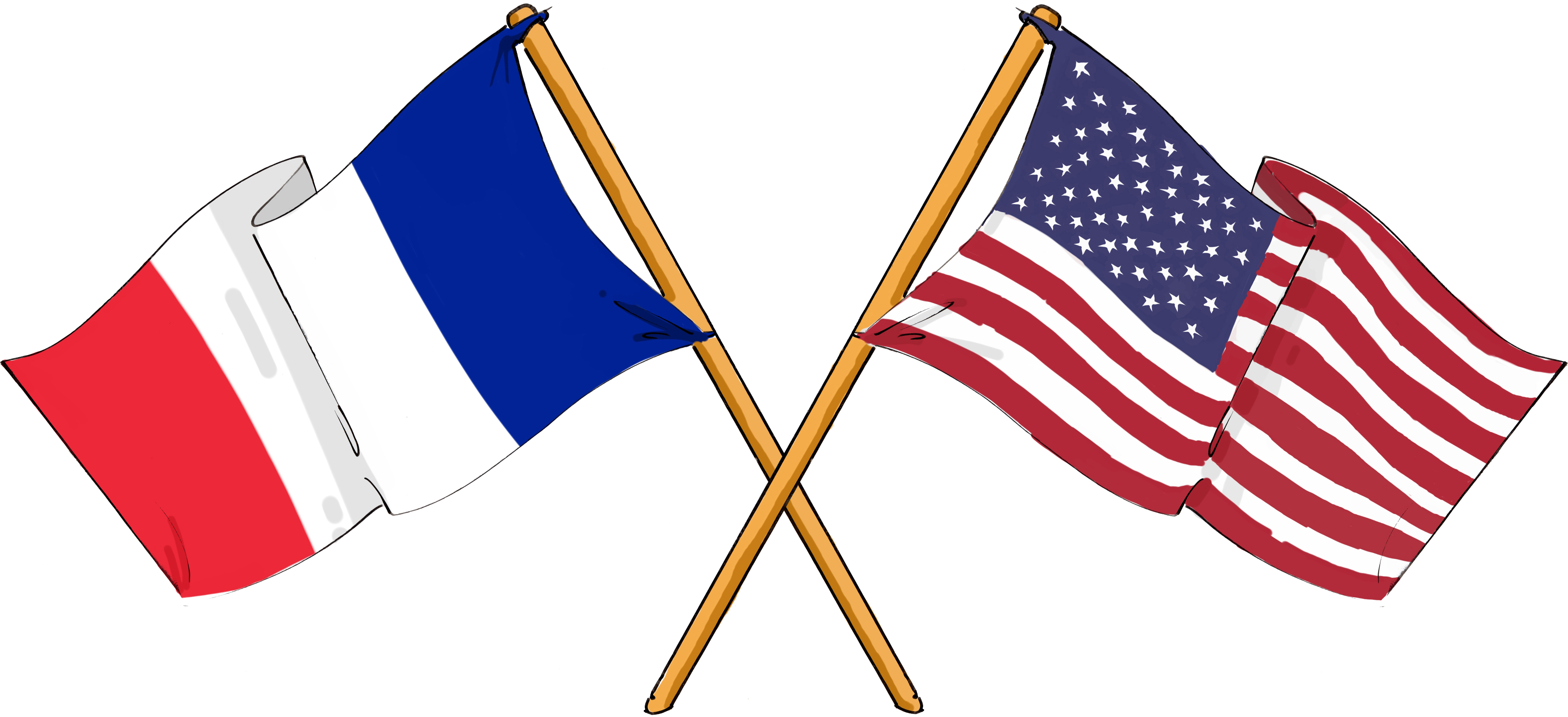 United Of French France States Flag Americans Clipart