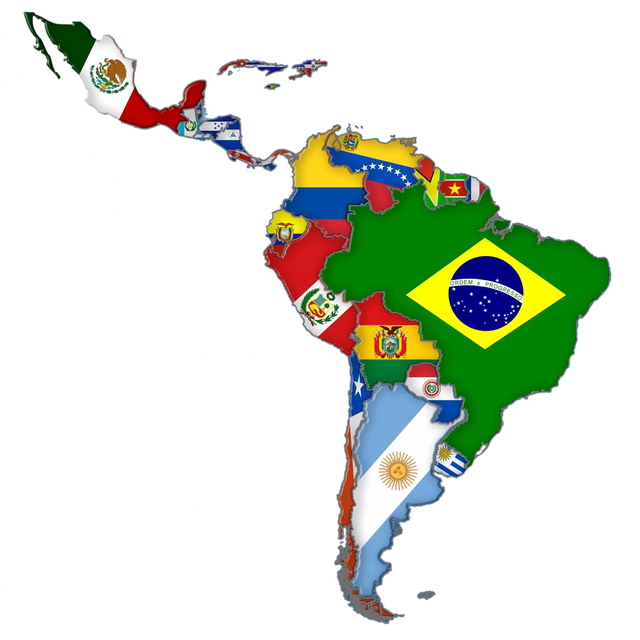 Map Latin Of Flags America South Clipart